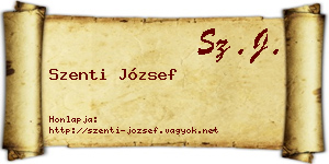 Szenti József névjegykártya